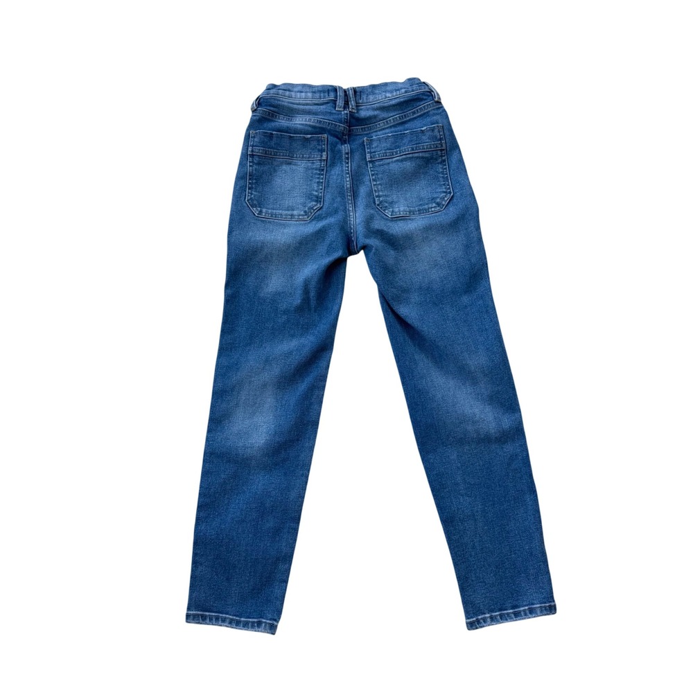 We The Free Free People Blue Utility Zipper Pocket High Rise Straight Jeans 25